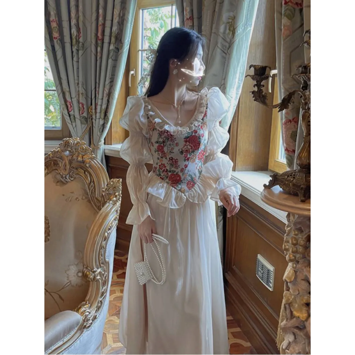 Vintage Floral Midi Dress - All Dresses - Dresses - 8 - 2024