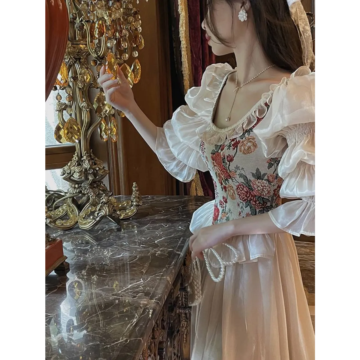 Vintage Floral Midi Dress - All Dresses - Dresses - 9 - 2024