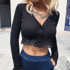 Vintage Gothic Lace Black Cardigan - Women’s Clothing & Accessories - 12