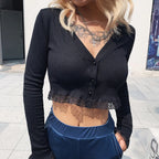 Vintage Gothic Lace Black Cardigan - Women’s Clothing & Accessories - 4