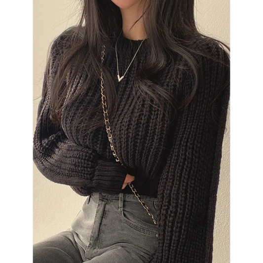 Vintage Harajuku Lantern Sleeve Knit Sweater - Sweaters - Sweater / Pullover - 6