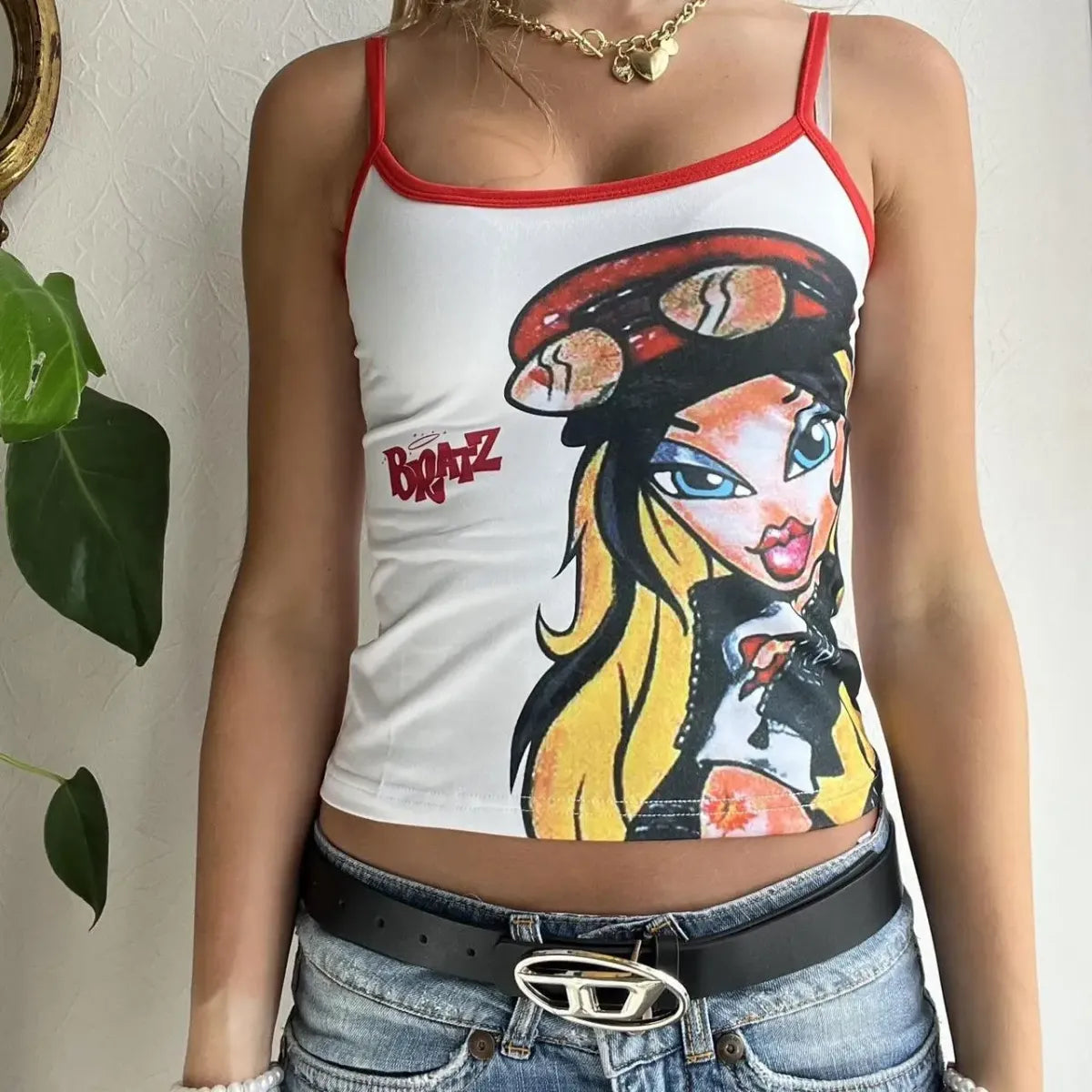 Anime Print Tank Top: Vintage Harajuku Streetwear - Women’s Clothing & Accessories - 3