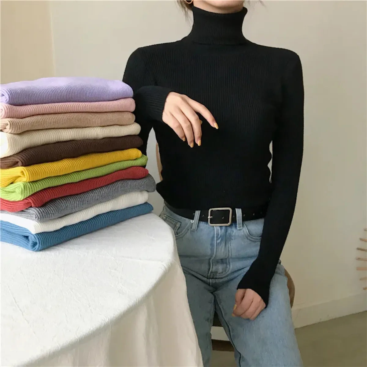 Vintage Harajuku Turtleneck Sweater - Sweaters - 16