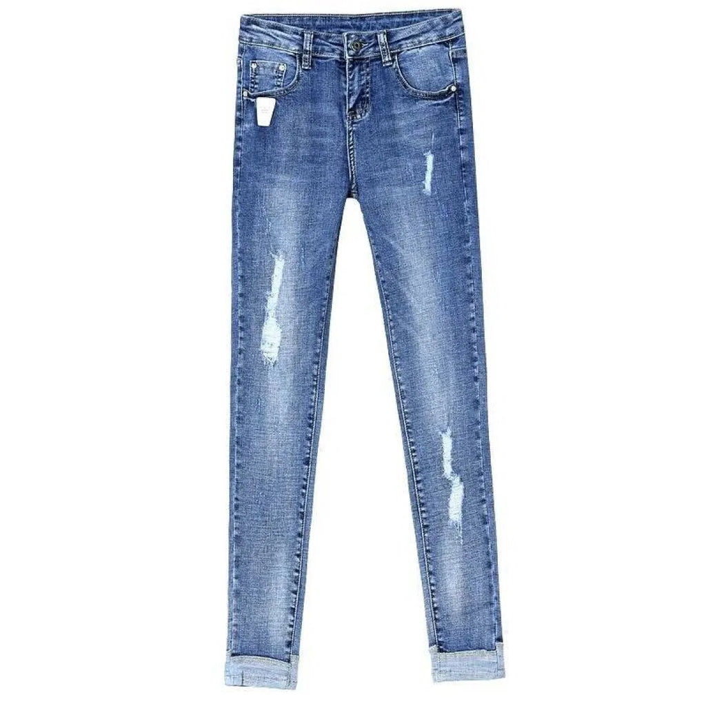 Vintage High Waisted Ripped Jeans - Bottoms - 6