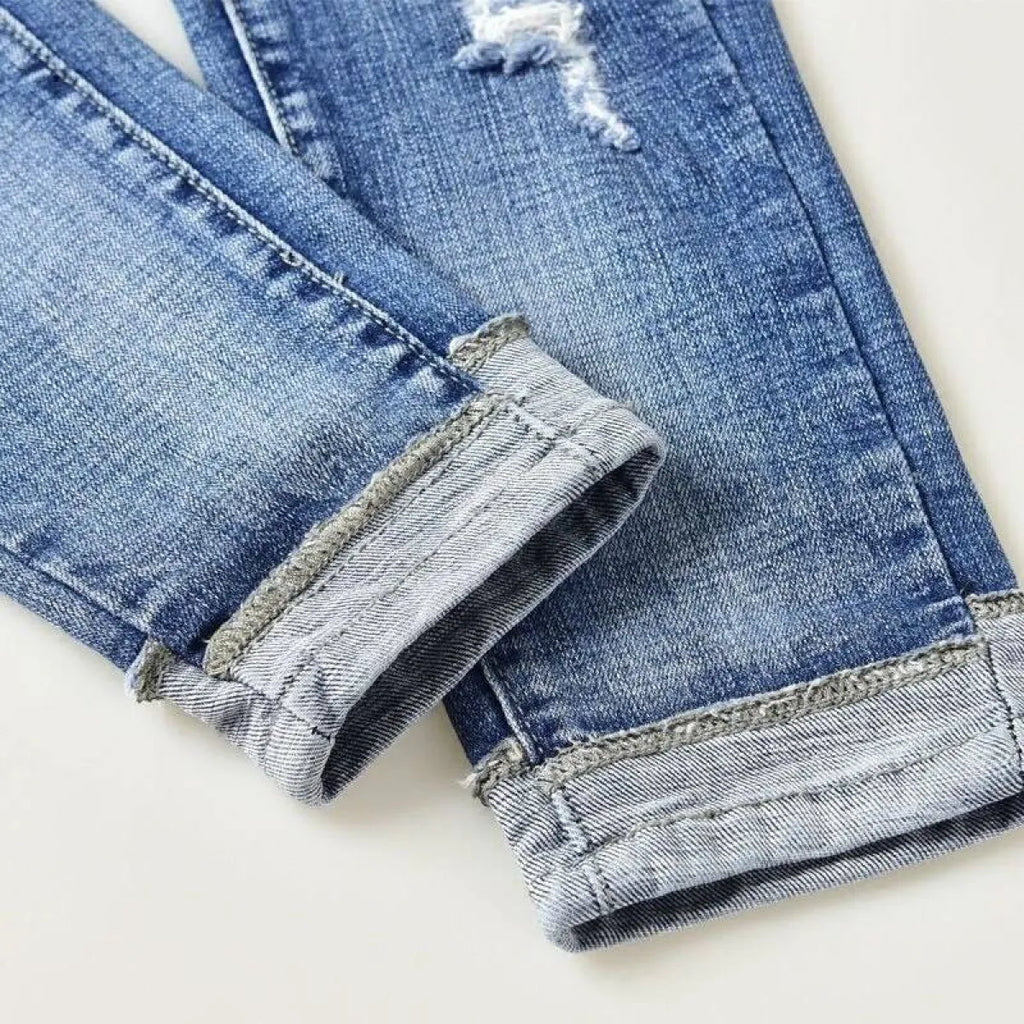Vintage High Waisted Ripped Jeans - Bottoms - 9