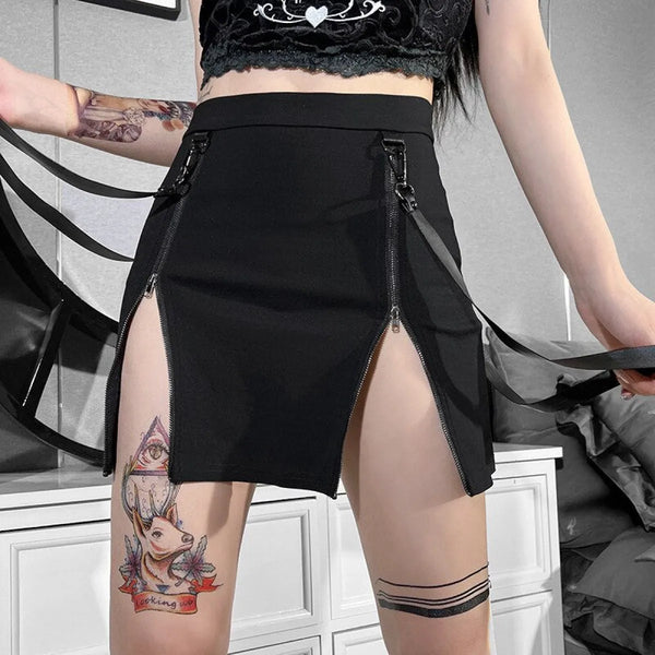 Vintage Kawaii Gothic Skirt - Bottoms - 1
