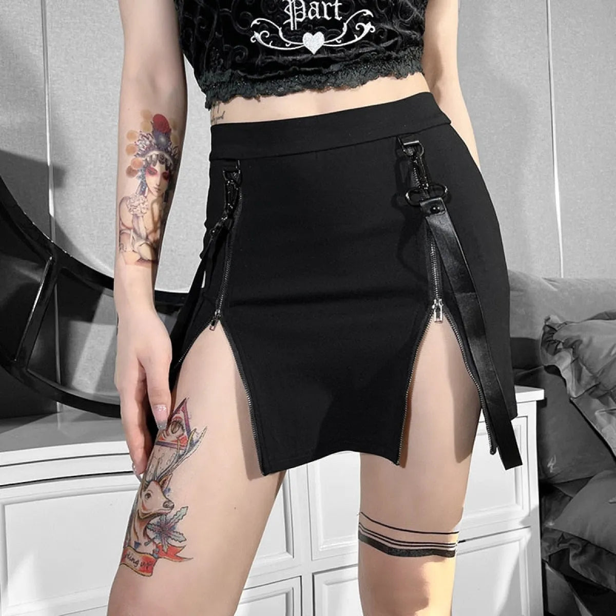 Vintage Kawaii Gothic Skirt - Bottoms - 3