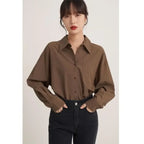Vintage Loose Long Sleeve Shirt - T-Shirts - Shirts & Blouses - 1