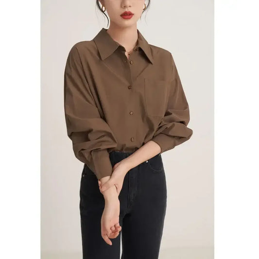 Vintage Loose Long Sleeve Shirt - T-Shirts - Shirts & Blouses - 2
