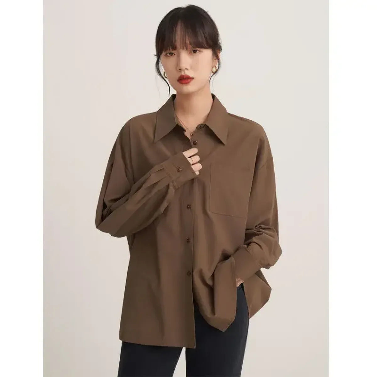 Vintage Loose Long Sleeve Shirt - T-Shirts - Shirts & Blouses - 4