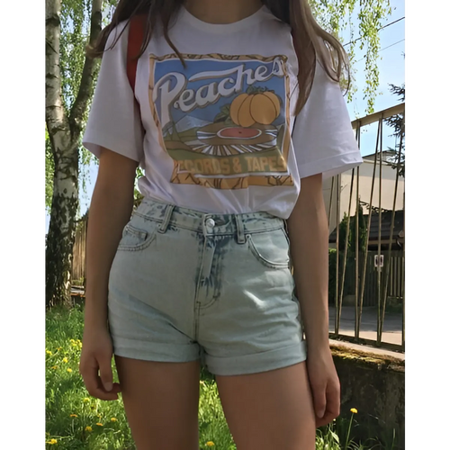 Uni Vintage Peaches Records - T-Shirts - 1