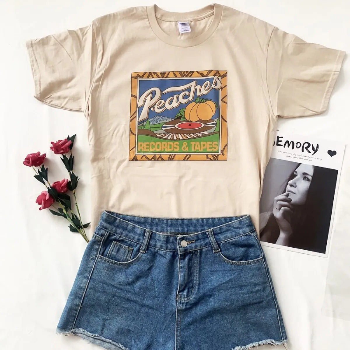 Uni Vintage Peaches Records - T-Shirts - 3