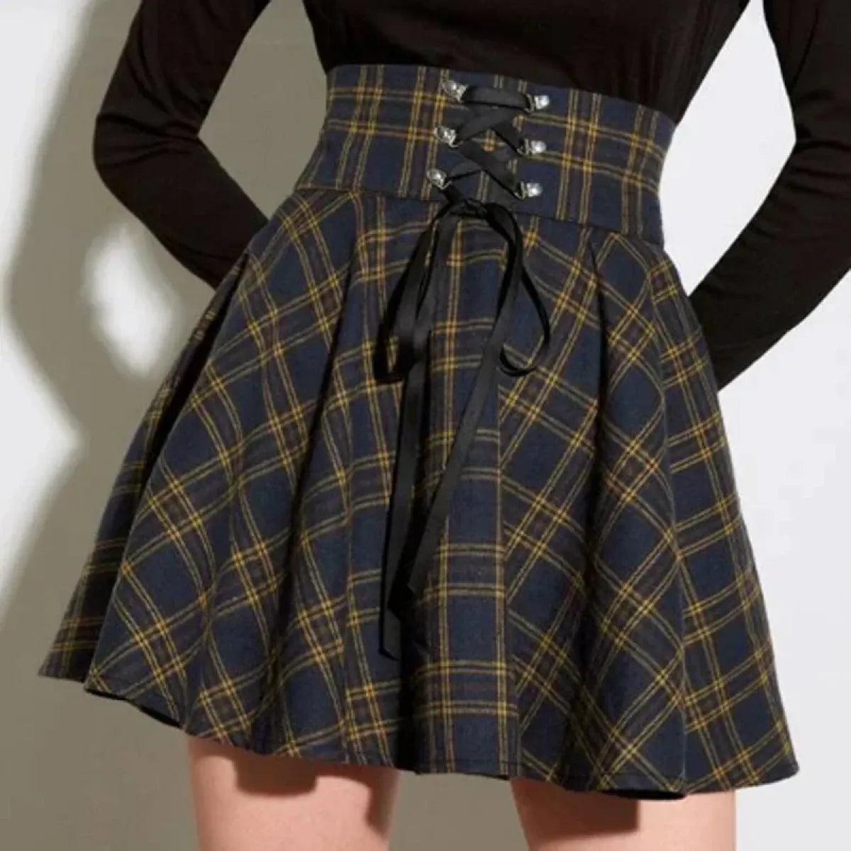 Vintage Plaid Mini Skirt - Bottoms - 7
