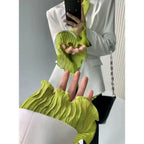 Vintage Pleated Flare Sleeve Blouse - T-Shirts - T-Shirts - 2