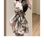 Butterfly Print One Piece Swimsuit – Vintage Ruffle Mini Dress Style - All Dresses - Sleeveless - Swimwear - 4