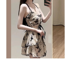 Butterfly Print One Piece Swimsuit – Vintage Ruffle Mini Dress Style - All Dresses - Sleeveless - Swimwear - 5
