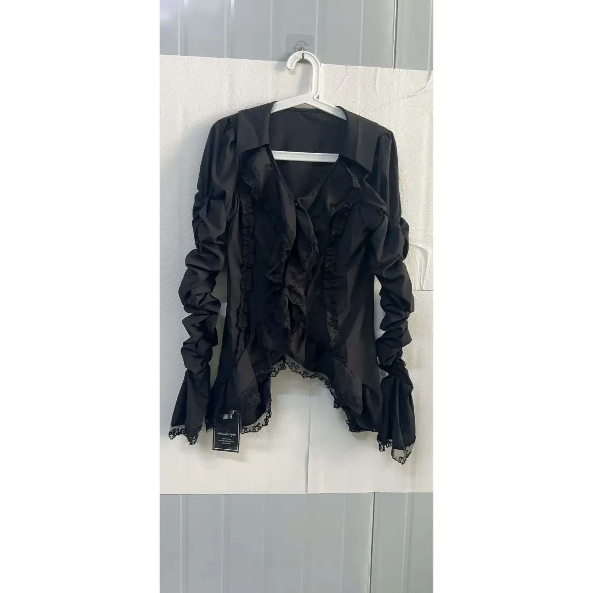 Vintage Ruffle Slim Fit V-Neck Blouse - Women’s Clothing & Accessories - Blouse - 4