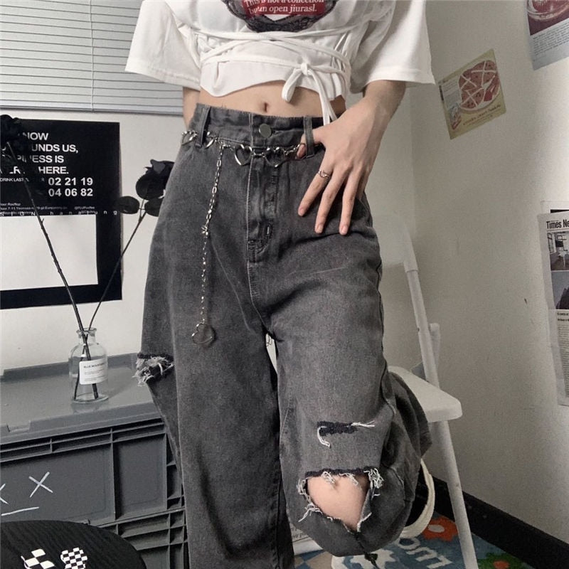 Vintage Streetwear Ripped Jeans - Bottoms - Pants - 3 - 2024