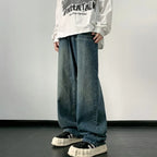 Vintage Wide Leg Denim Pants – Men’s Harajuku Streetwear Jeans - Bottoms - Jeans - 4