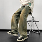 Vintage Wide Leg Denim Pants – Men’s Harajuku Streetwear Jeans - Bottoms - Jeans - 1