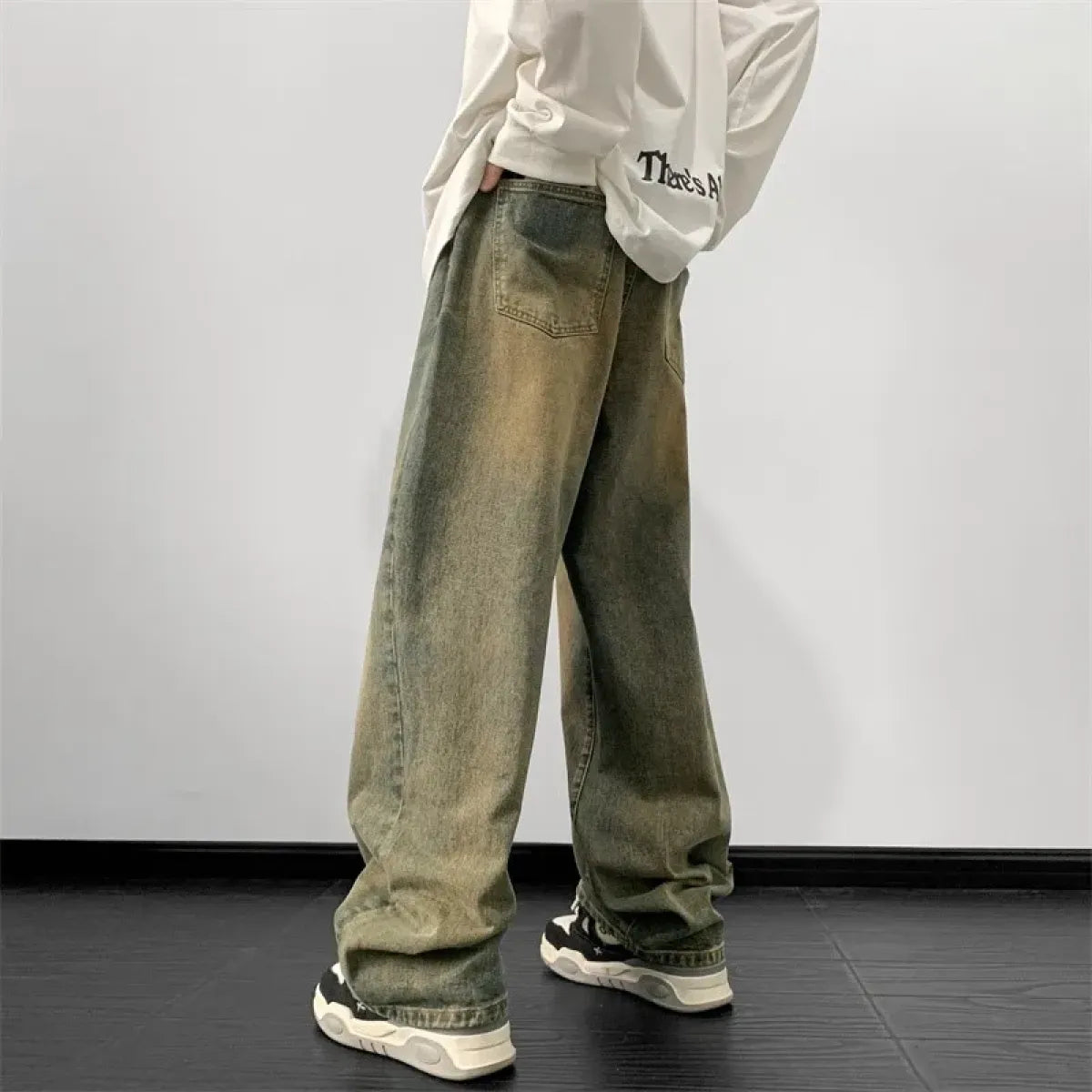 Vintage Wide Leg Denim Pants – Men’s Harajuku Streetwear Jeans - Bottoms - Jeans - 3