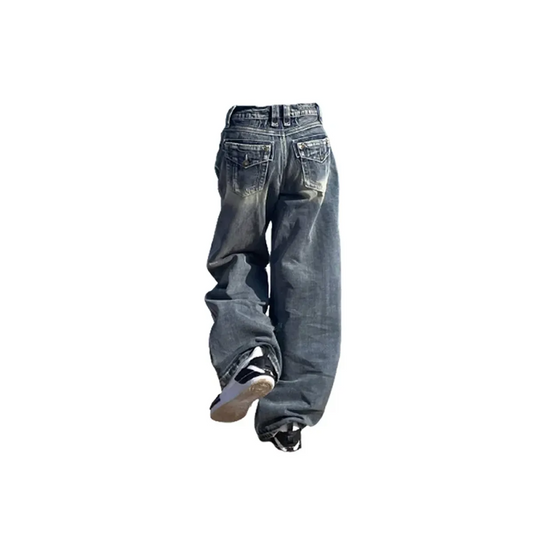 Vintage Y2K Baggy Blue Jeans – High Waist Oversize Denim Trousers - Bottoms - Women’s Jeans - 6