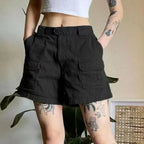 Vintage Y2K Cargo Shorts – Harajuku Streetwear Retro Denim - Shorts - Shorts - 8