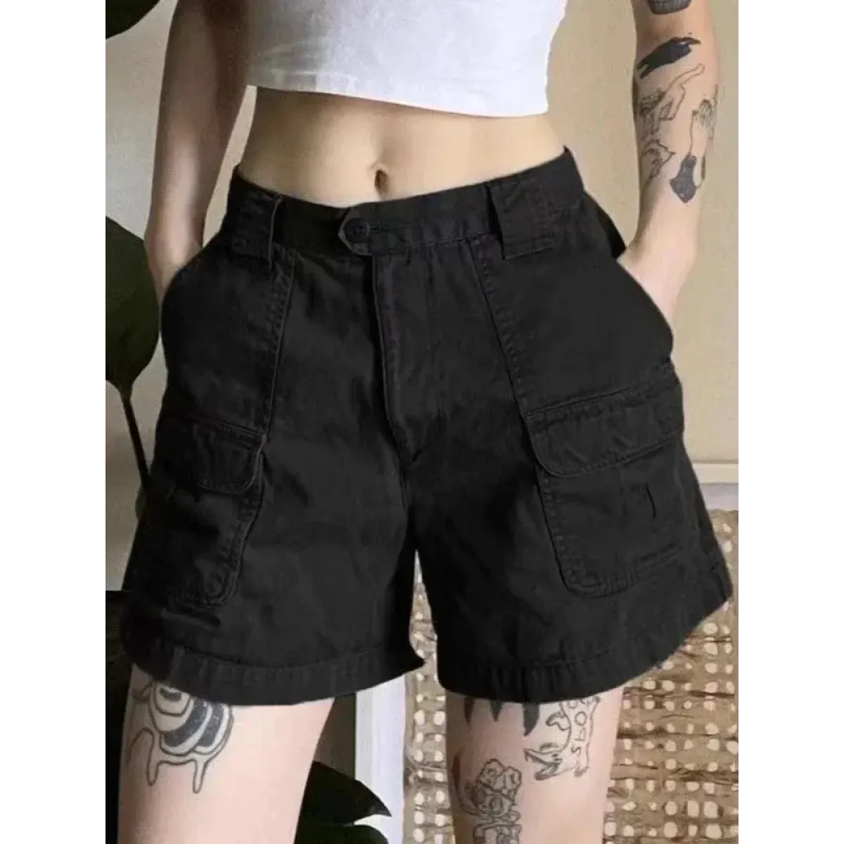 Vintage Y2K Cargo Shorts – Harajuku Streetwear Retro Denim - Shorts - Shorts - 5