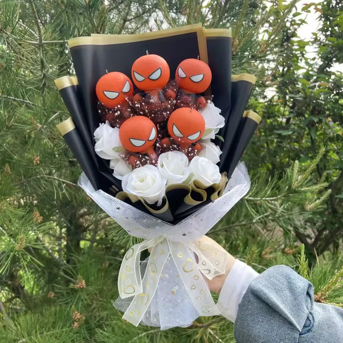 Kawaii Cartoon Vinyl Doll Bouquet – Stitch Pikachu Rilakkuma Gift Set - Harajuku Style - Plushie - 9