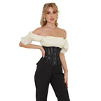 Steel Boned Mesh Underbust Waist Cincher Corset - T-Shirts - Lingerie - 4