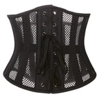 Steel Boned Mesh Underbust Waist Cincher Corset - T-Shirts - Lingerie - 2