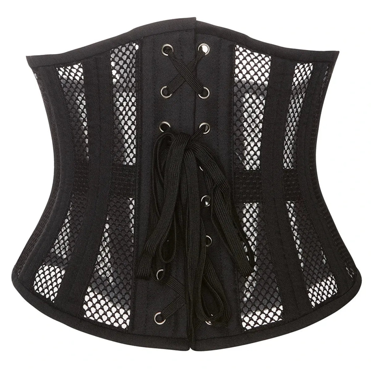 Steel Boned Mesh Underbust Waist Cincher Corset - T-Shirts - Lingerie - 2