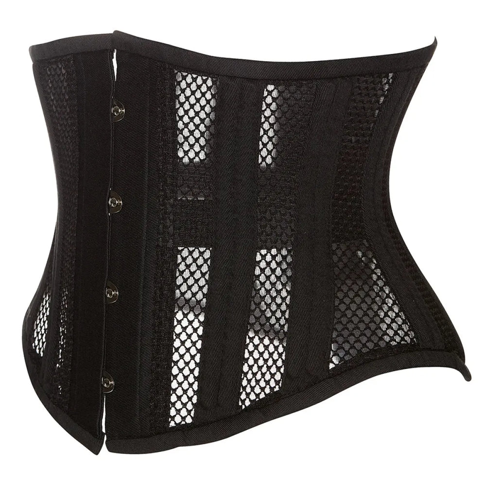 Steel Boned Mesh Underbust Waist Cincher Corset - T-Shirts - Lingerie - 1