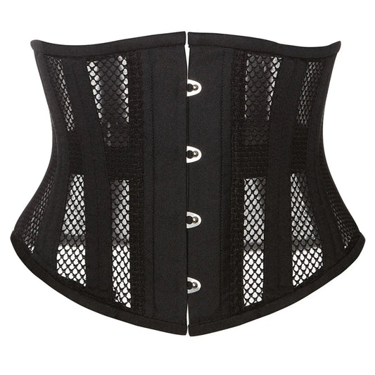 Steel Boned Mesh Underbust Waist Cincher Corset - T-Shirts - Lingerie - 6