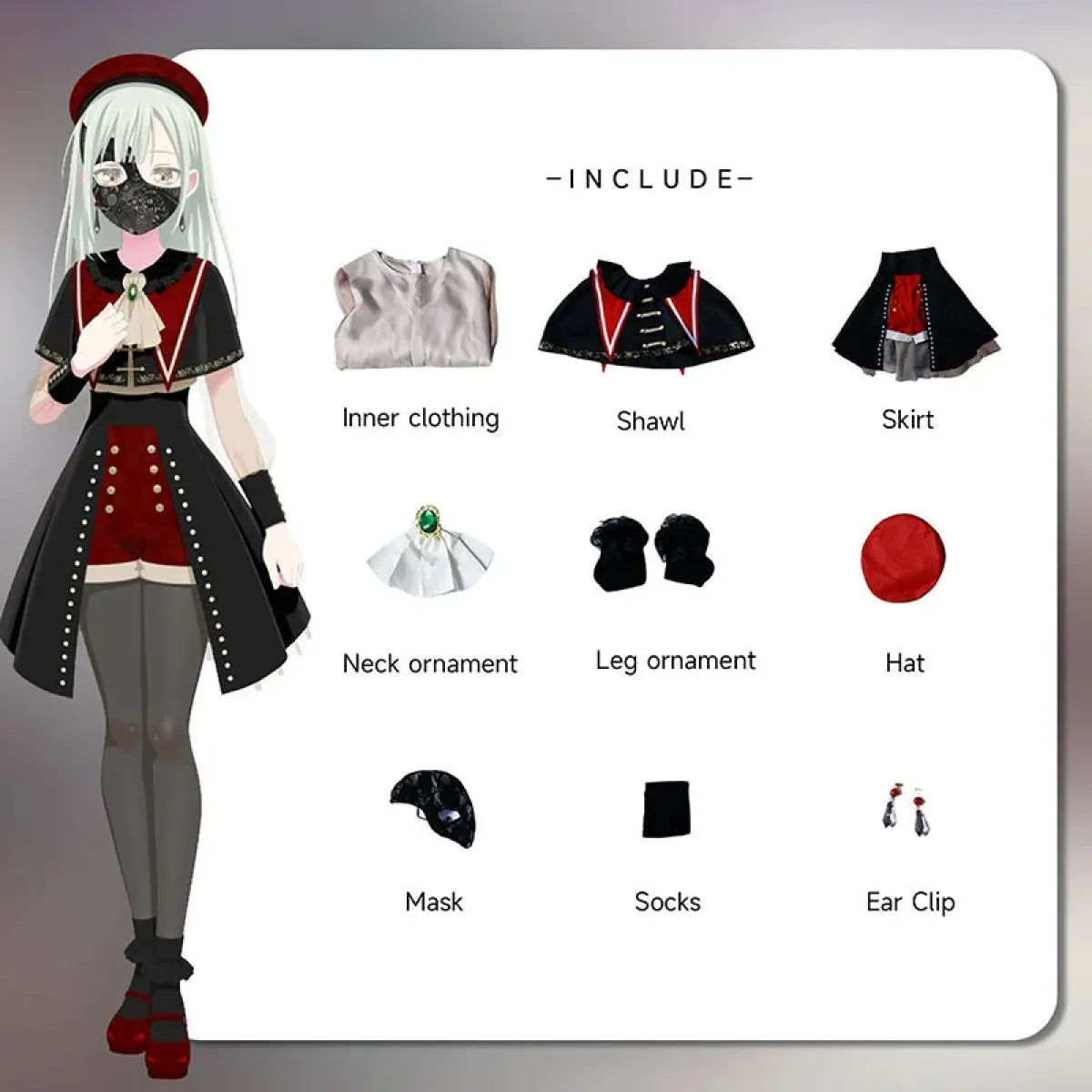 Wakaba Mutsumi Ave Mujica Cosplay Costume Set - Best Sellers - Cosplay - 12