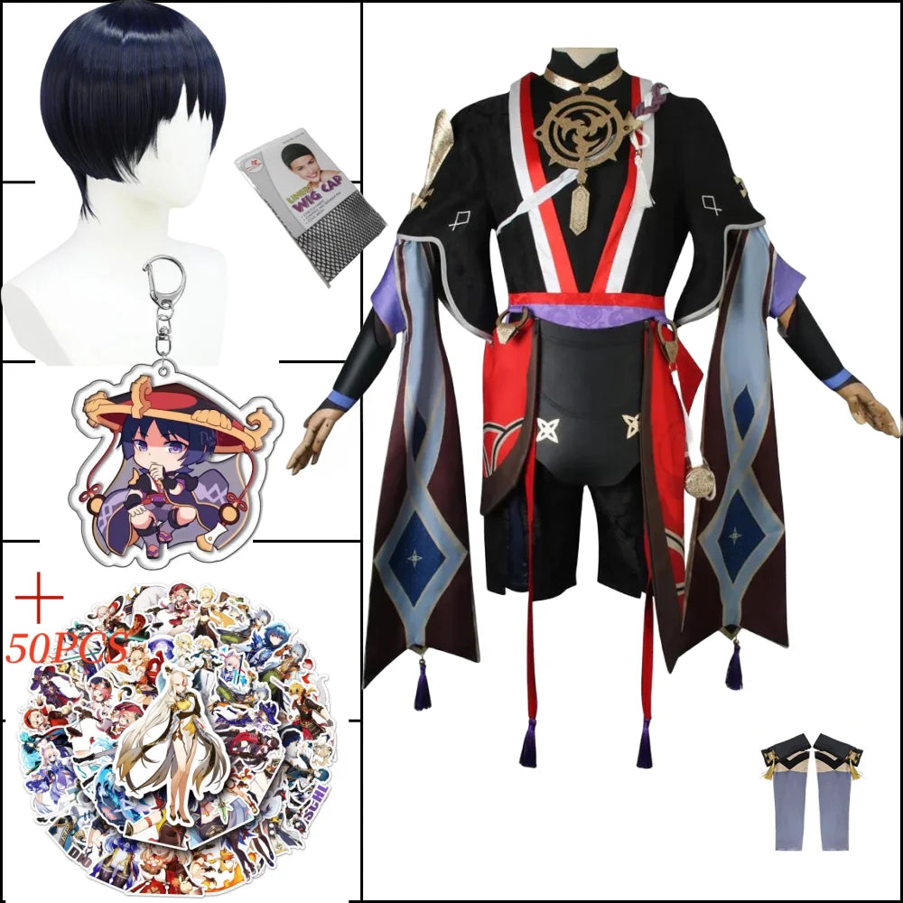 Wanderer Scaramouche Cosplay Costume - Balladeer Hat Uniform - Kunikuzushi - A10 Costume Wig / XS / CHINA | scaramouche