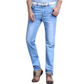 Men’s Washed Slim Blue Denim Pants - Bottoms - 8