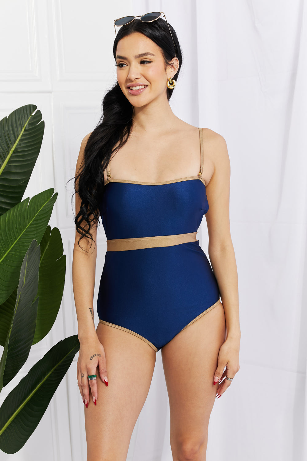 Wave Break Contrast Trim One-Piece - Women’s Clothing & Accessories - Swimwear - 7 - 2024