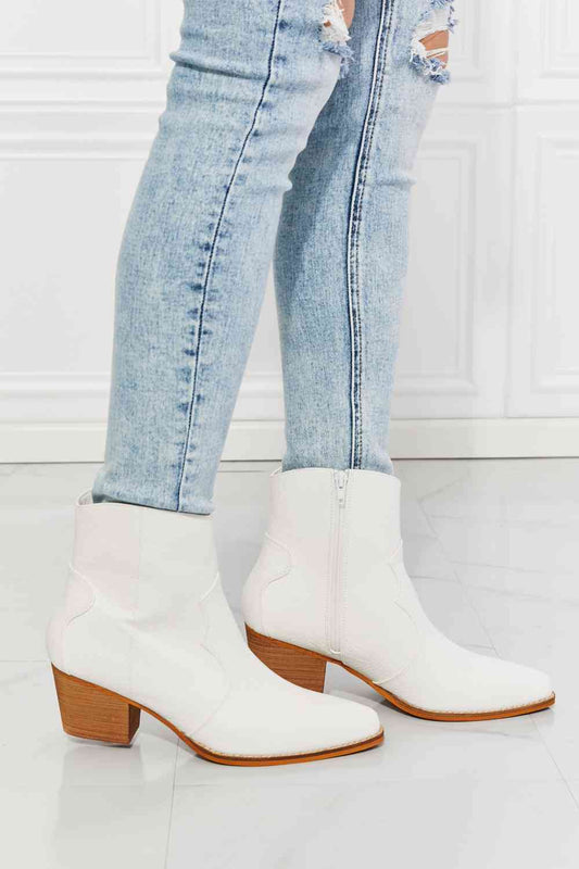 Watertower Town Faux Leather Western Ankle Boots in White - All Products - Shoes - 2 - 2024