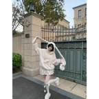 White Bunny Hoodie – Soft Lamb Wool Fleece Pullover Winter Style - Hoodies & Sweatshirts - Hooded - Hoodies - 4