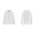 White Bunny Hoodie – Soft Lamb Wool Fleece Pullover Winter Style - Hoodies & Sweatshirts - Hooded - Hoodies - 5