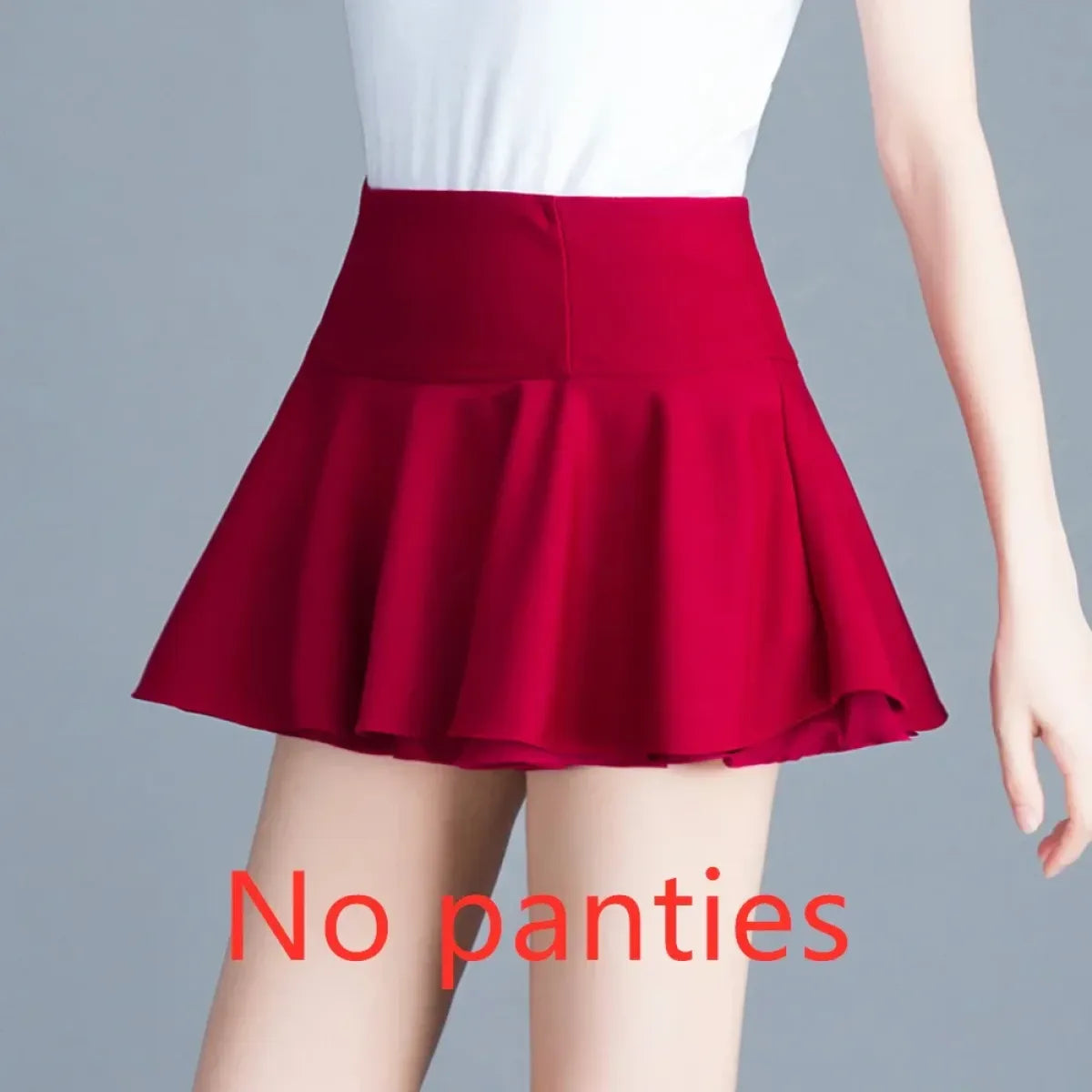White Flared Kawaii Skater Skirt – High Waist Mini for Summer Looks - Bottoms - Skirts - 7