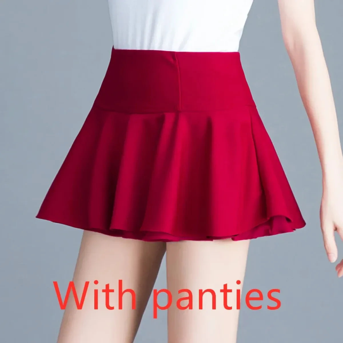 White Flared Kawaii Skater Skirt – High Waist Mini for Summer Looks - Bottoms - Skirts - 10