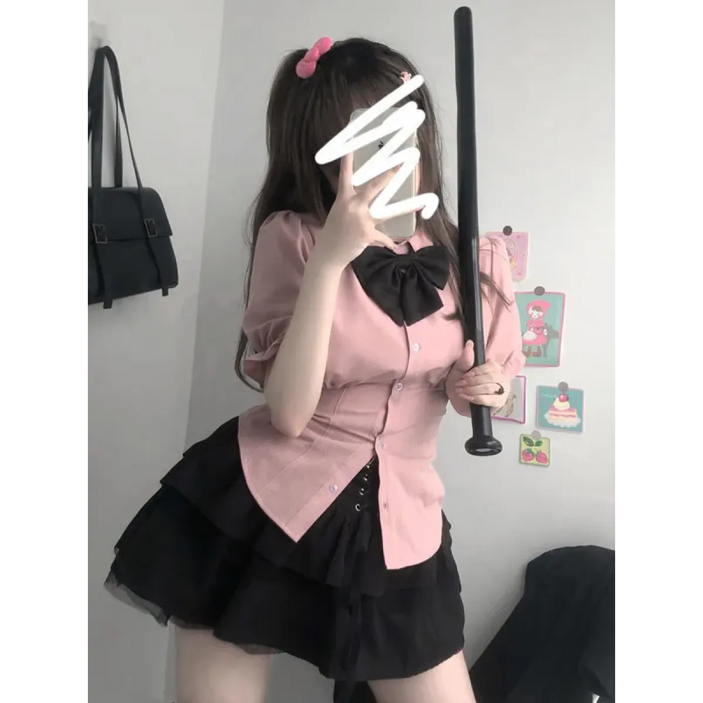 Sexy White Korean Fashion Blouse - Harajuku Chic Slim Top - Blouses & Shirts - 3