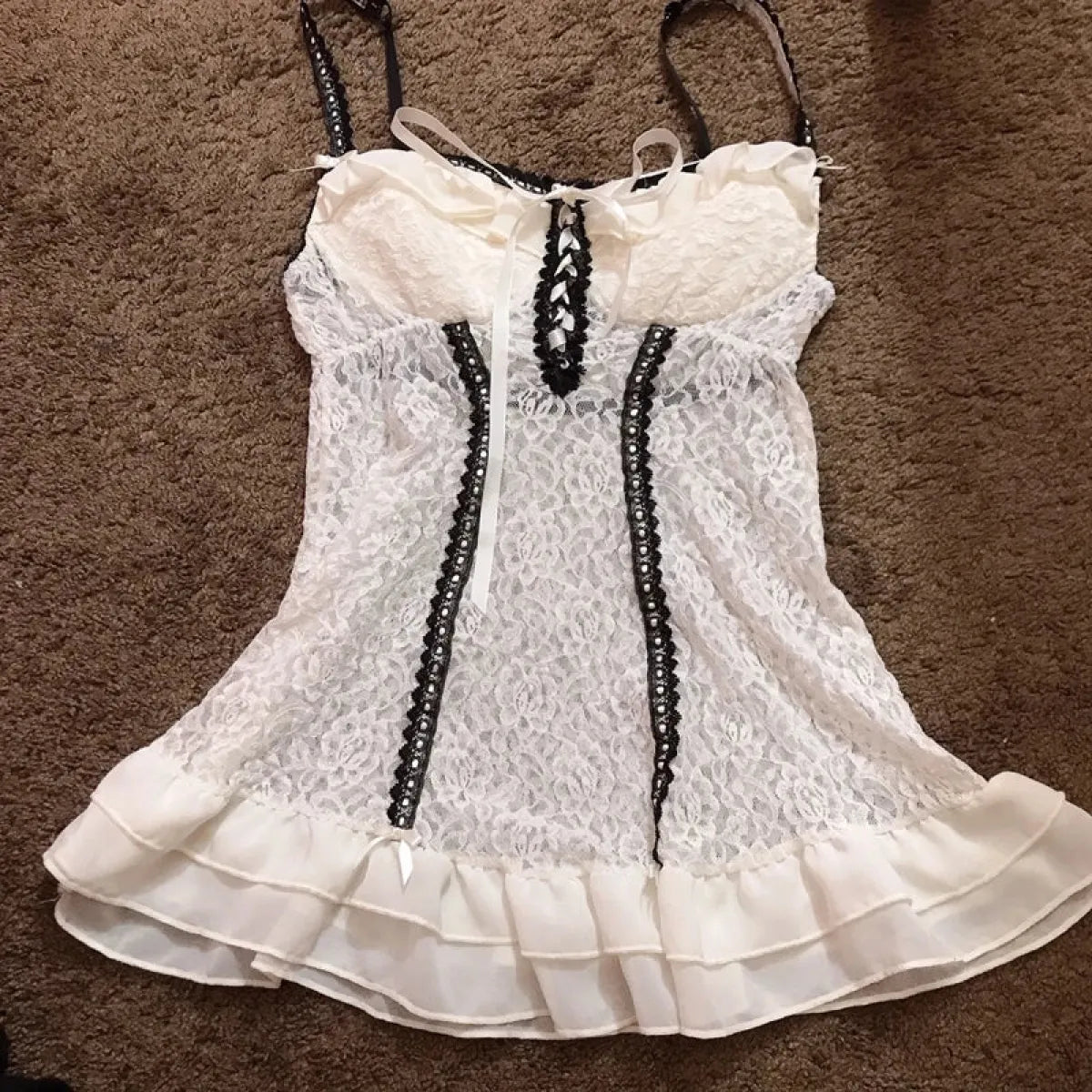 White Lace Grunge Cami Tank Top – Harajuku E-girl Punk Sleeveless Vest - Best Sellers - Strapless - Off-Shoulder - Tank