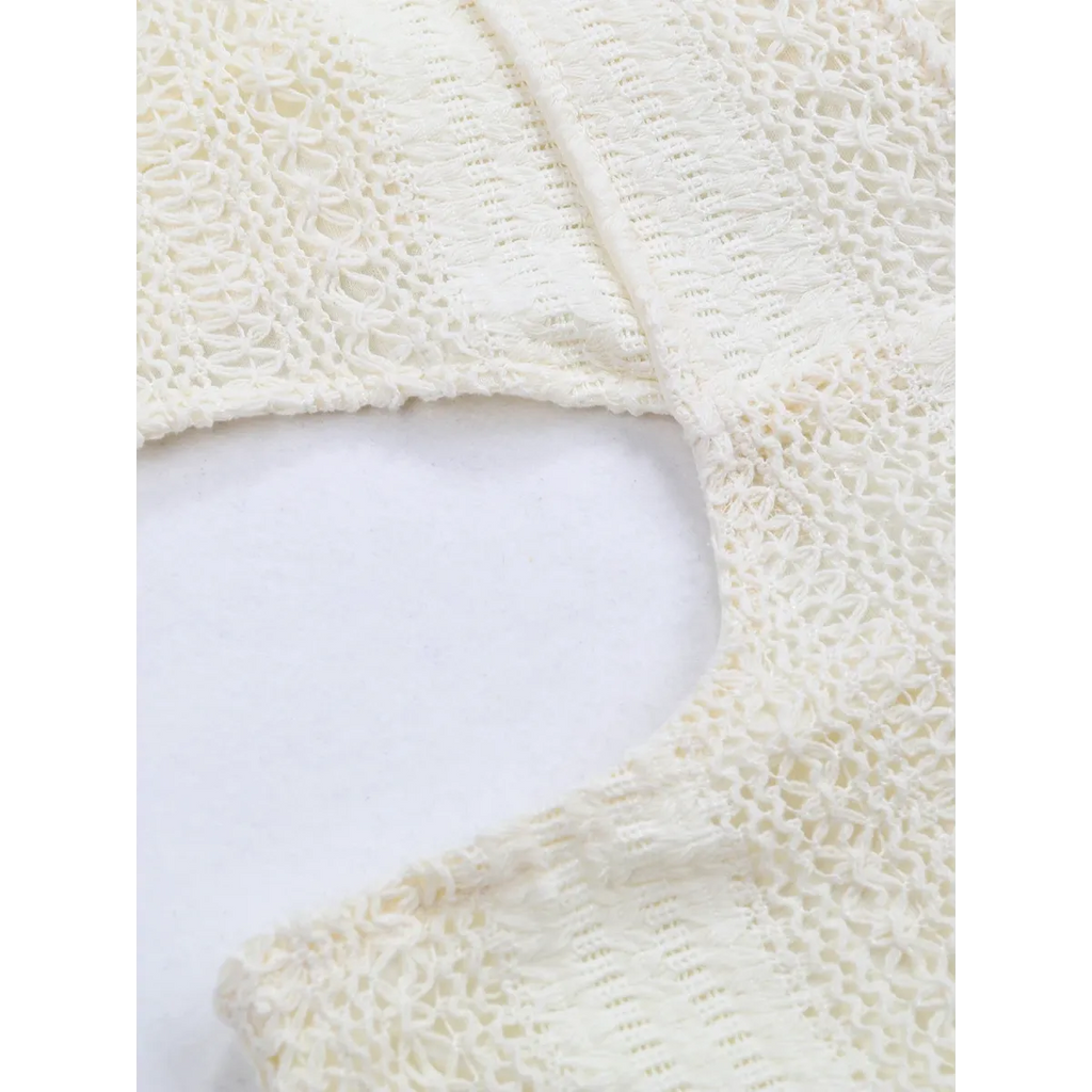 White Lace Turtleneck Dress: Sexy Slim Fit with Tassel Sleeves - All Dresses - 19