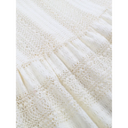 White Lace Turtleneck Dress: Sexy Slim Fit with Tassel Sleeves - All Dresses - 13