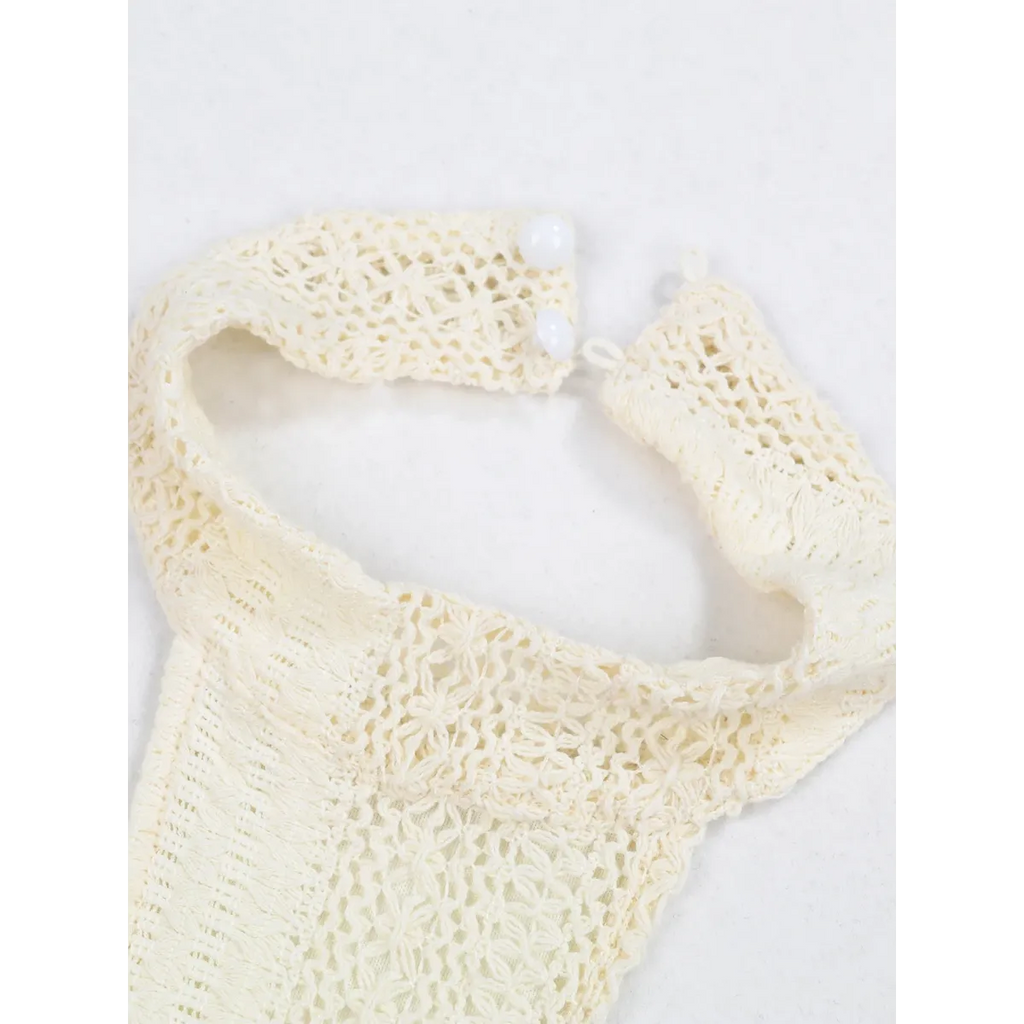 White Lace Turtleneck Dress: Sexy Slim Fit with Tassel Sleeves - All Dresses - 17