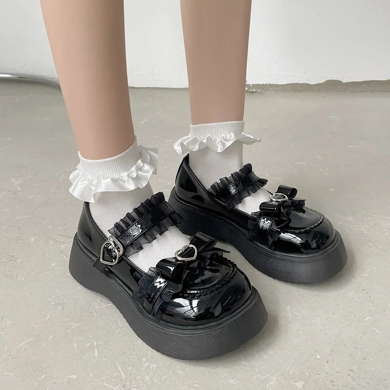 White Lolita Lace Bowknot Shoes - Accessories - Shoes - 4 - 2024