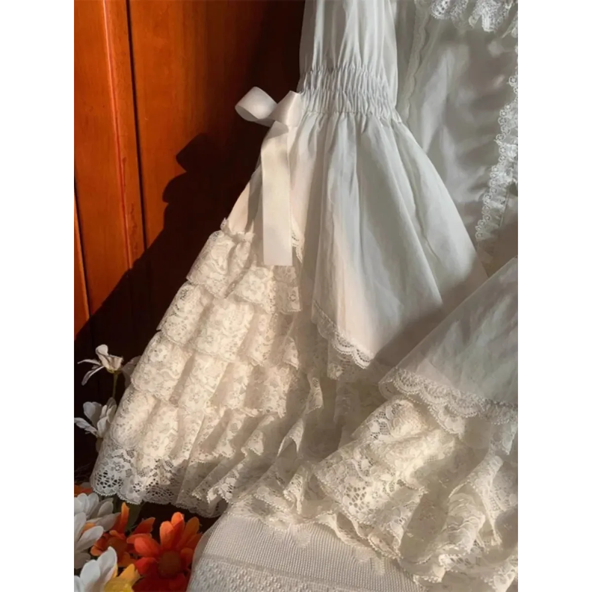 White Lolita Ruffle Lace Blouse - Women’s Clothing & Accessories - Long - Blouses - 3